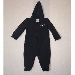 Nike Baby One piece suit romper hoodie sweats black and white size 6 months‎ 6m
